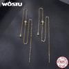 WOSTU Moissanite Star Long Dangle Earrings Chain for Women 925 Silver Teens Line Dangle Earring Tassel Threader Chain Pendiant