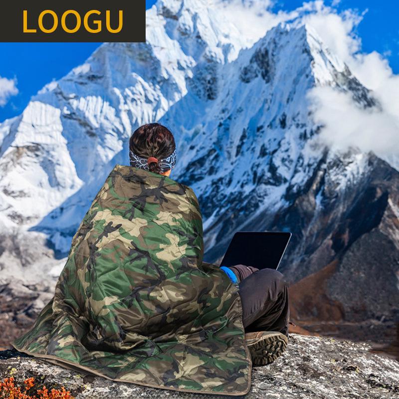 Daugiafunkcinis kamufliažinis avarinis sulankstomas antklodė, skirta stovyklavimui lauke