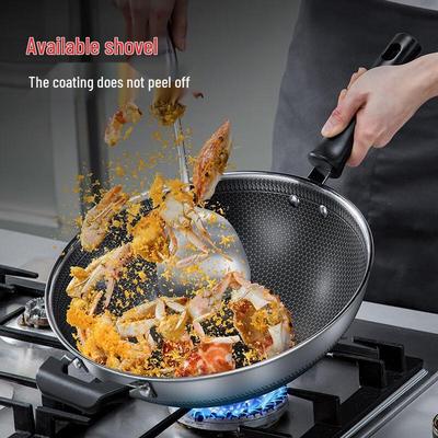 316 Stainless Steel Honeycomb Non-stick Wok