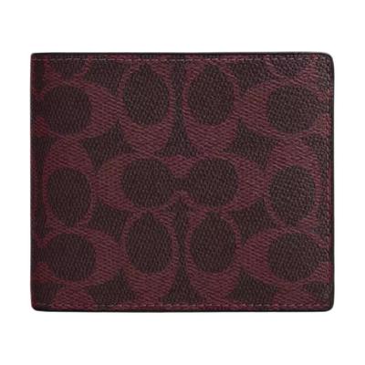 3-In-1 11 Brand Print Faux Leather Wallet Women Wallets Black-Currant CW380-YED