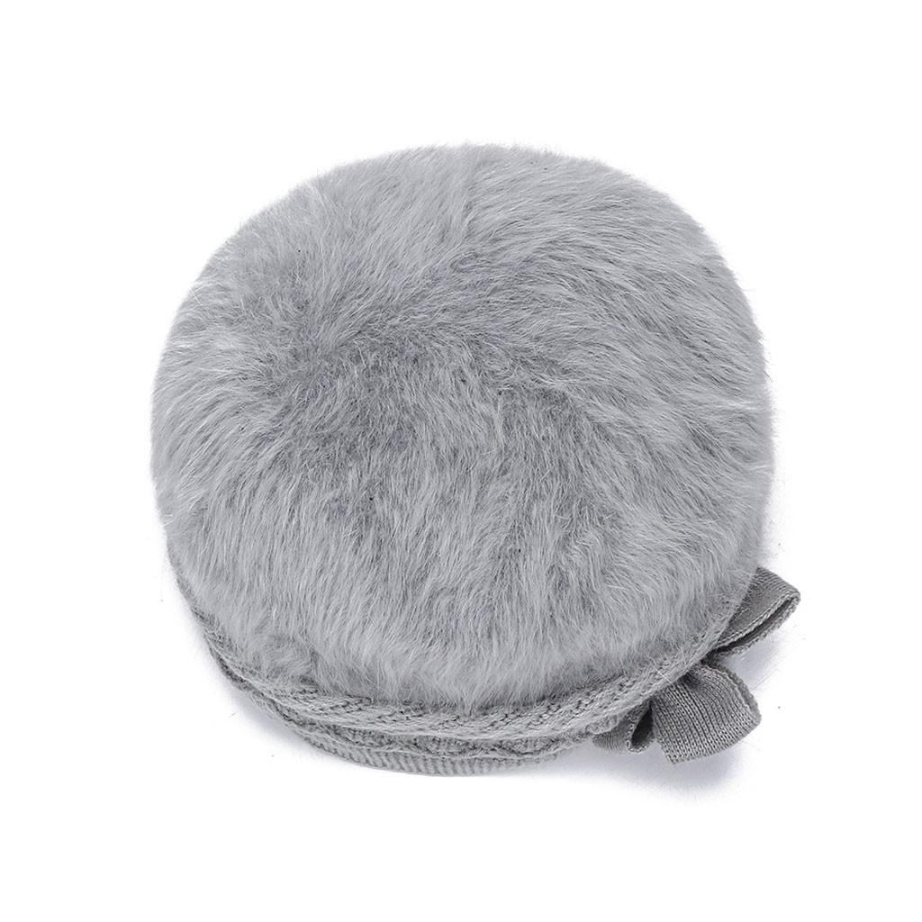 (Projektor)Moda damska ciepła, solidna, zagęszczona, miękka wełniana czapka z dzianiny, wiatroszczelna czapka berety
