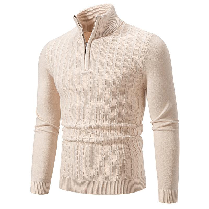 Herbst und Winter Herren Rollkragenpullover mit Reißverschluss Strickpullover Übergröße Mode Casual Unterhemd