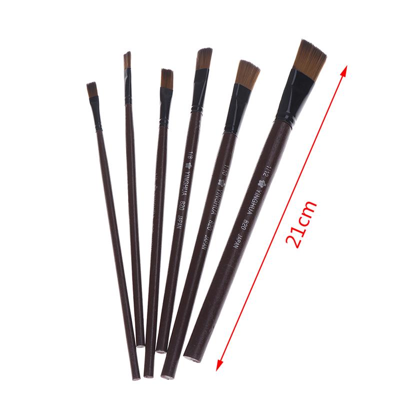 6Pcs/Set Nylon Acrylic Oil Paint Brushes For Art Artist Supplies Watercolor Pen