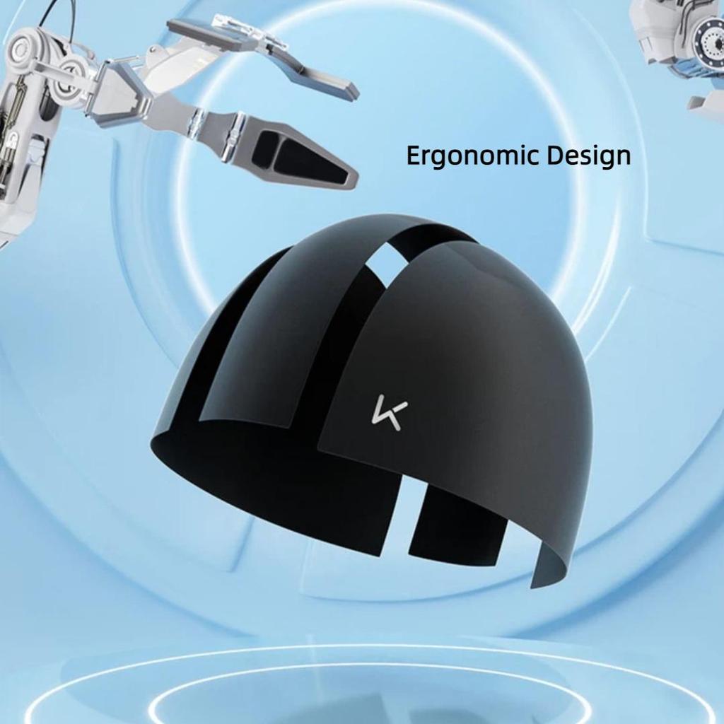 Keep PU Coated Swimming Cap, Waterproof, for Long Hair, Ear Protection, Large Size, Black