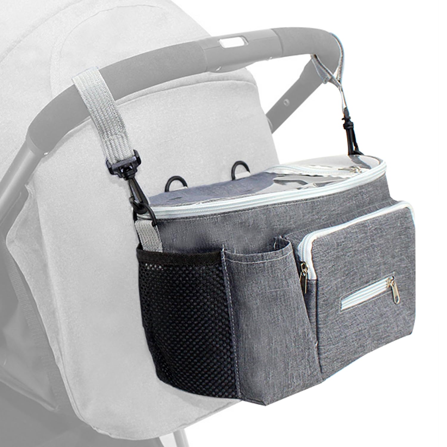 

Многофункциональная сумка-тоут для ребенка и колясок большой вместимости, подгузников, бутылочек, смартфонов, защита от опрокидывания, 2 способа ношения, нескользящая, водоотталкивающая, (Серый) серый