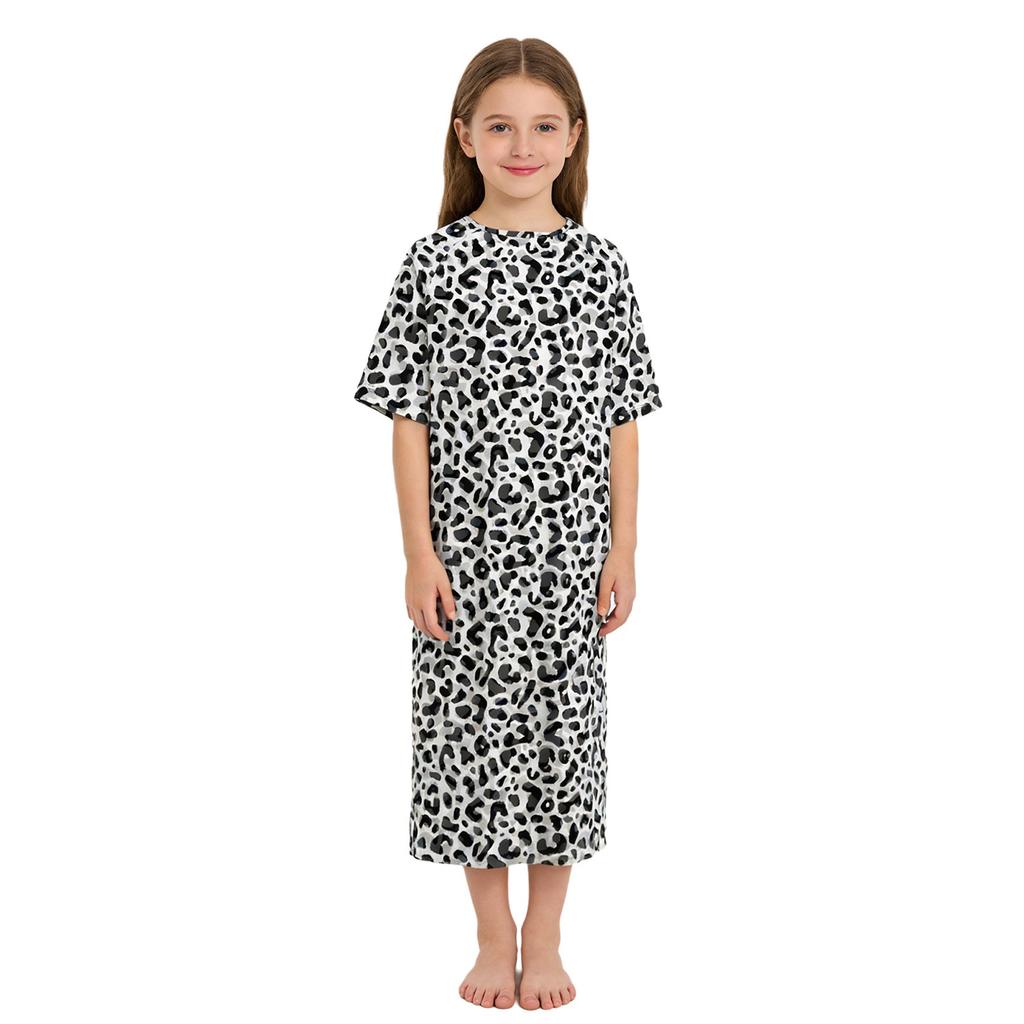 Meisjes Pediatrische Patiënt Gown Drukknop Korte Mouw Opening aan de Achterkant Zelf Vast te Knopen Schattig Geprint Ziekenhuis Kleding voor Kinderen