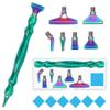 Purple 5D DIY Diamond Pen Set Resin Diamond Painting Tool Point Drill Pen with Thread Multifunctional 6 Metal Pen Heads and Clay