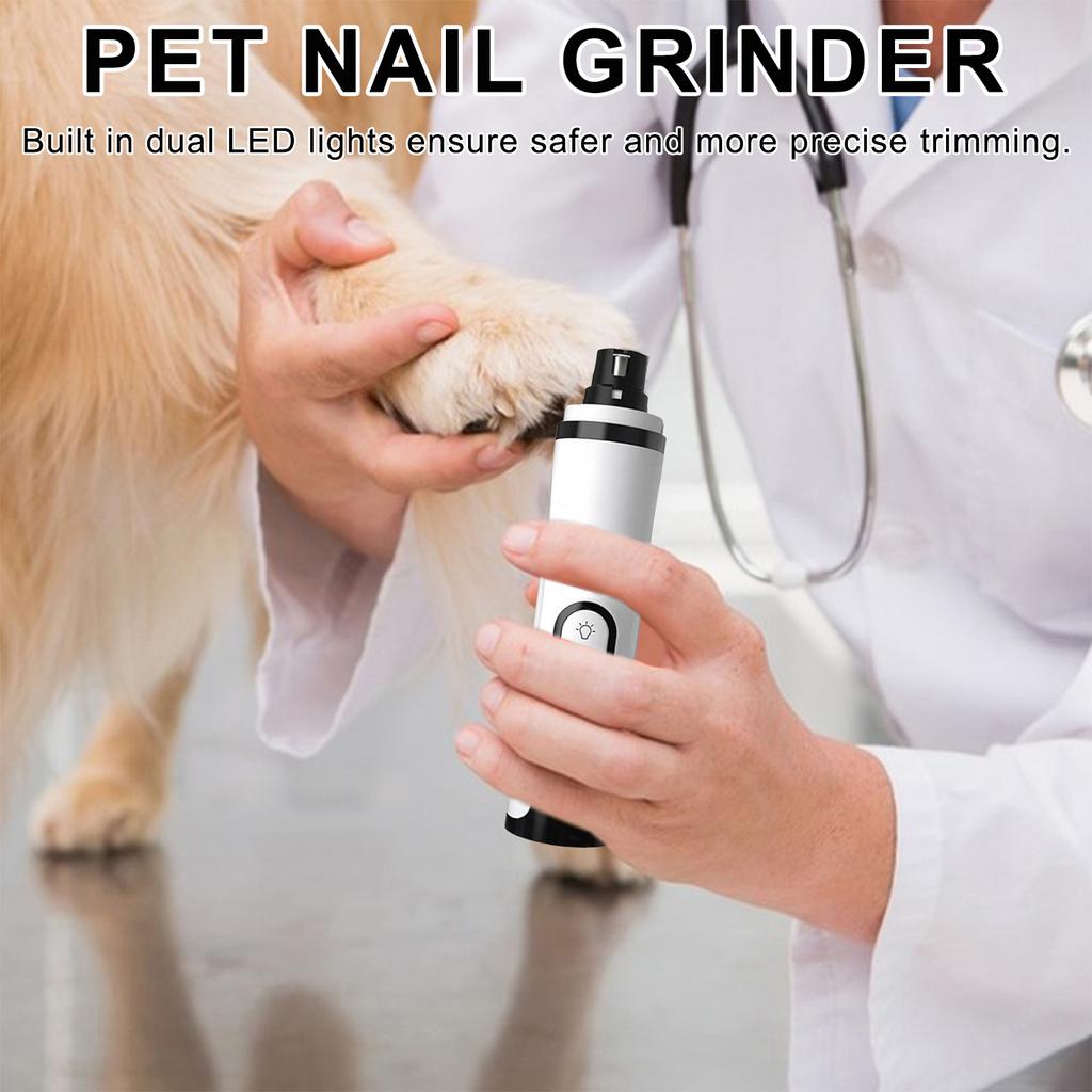 Electric Dog Nail Grinder with 2 LED Lights Dog Nail Trimmer Cat Nail Grinder Suitable for Small Middle Large Dogs and Cats