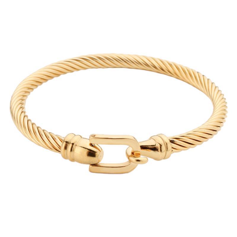 Europeiskt och amerikanskt retrohästskospänne i rostfritt stålarmband