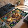 Leopard Theme Crystal Velvet Floor Rug Personalized Custom Name Text Warm Carpet Home Decoration