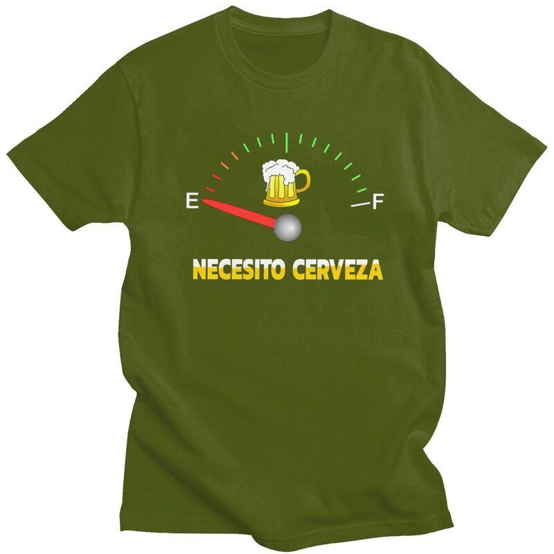 Custom Necesito Cerveza I Need Beer T Shirt Men Short Sleeve Pure Cotton Tshirt Casual Tees Fashion Tshirt