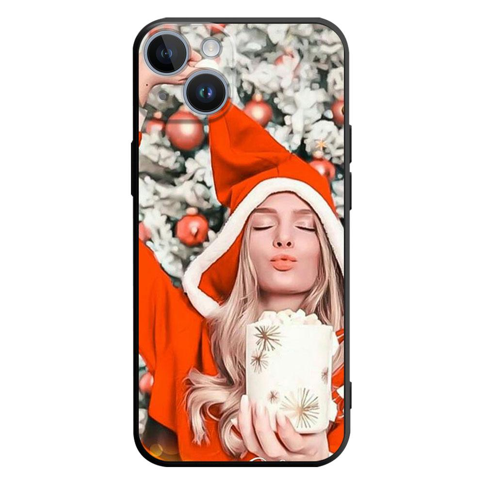 

Чехол Merry Christmas Gift Girl для Apple iPhone 11 XR XS X 14 Plus 7 8 6S 13 Pro Max SE 12 Mini 14Pro 7+, силиконовый матовый чехол iPhone 14