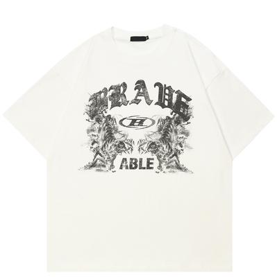 Camisetas estampadas con letras de streetwear, camisetas unisex de algodón, camisetas de manga corta de verano