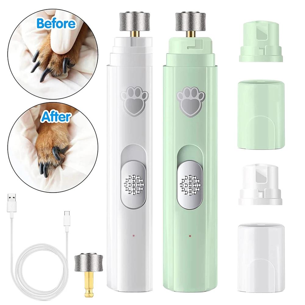 Elektrischer Hunde-Nagelschleifer Tiernagelschere USB Wiederaufladbare Tiernagelschneider Schmerzlos mit Polierscheibe für Kleine/Große Haustiere