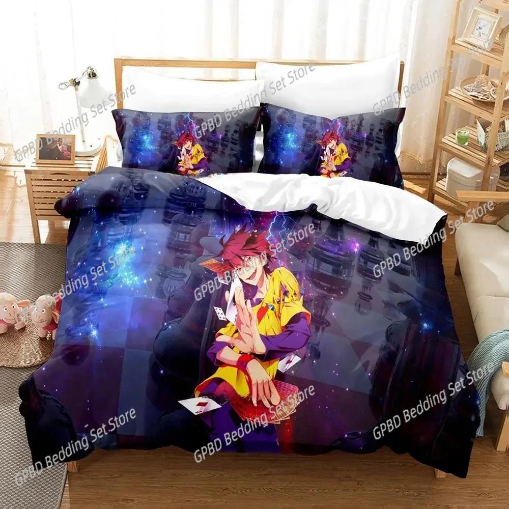 No Game No Life Sora and Shiro Bedding Set Bedroom Soft Modern Bedspreads Comefortable Duvet Cover Quilt Cover And Pillowcase