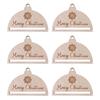 6pc Christmas Decoration DIY Wood Hanging Ornaments Unfinished Woven Wood Slices