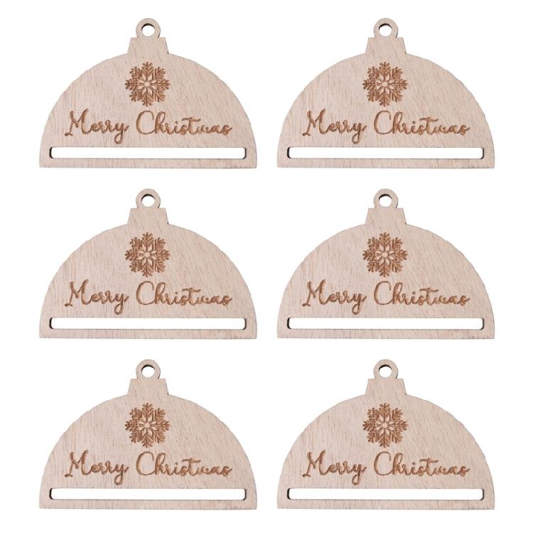 

6pc Christmas Decoration DIY Wood Hanging Ornaments Unfinished Woven Wood Slices 1