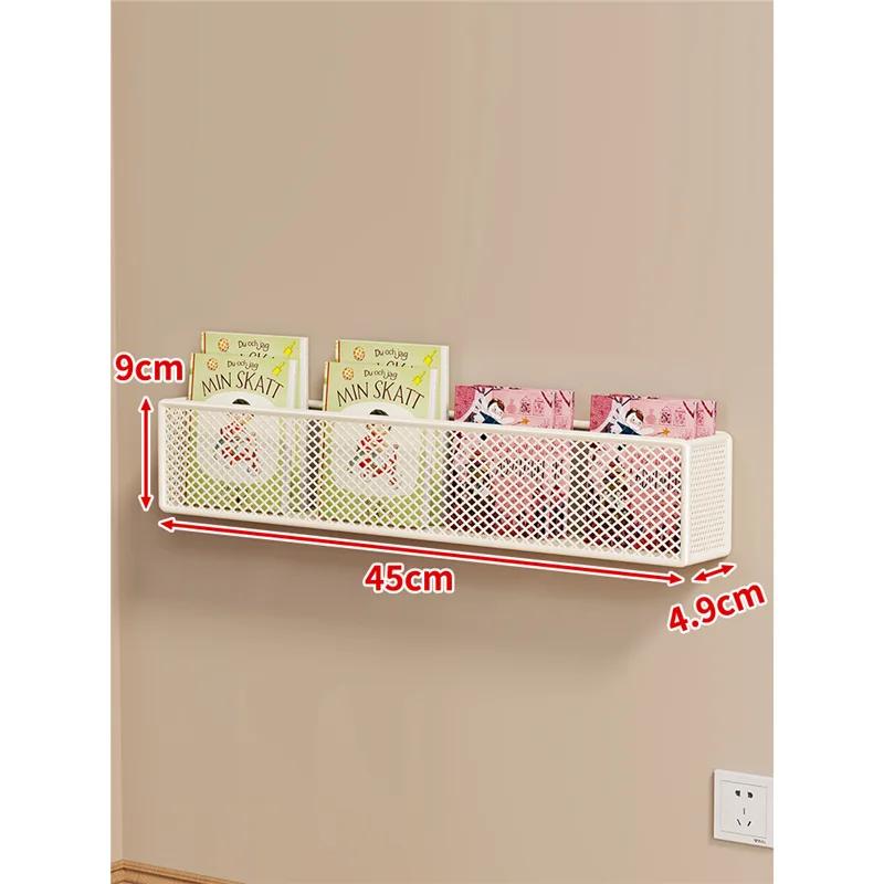 Wall Bookshelf Behind Door Ultra-narrow Simple Wrought Iron Children's Picture Books Book Finishing Rack Wall-mounted Storage
