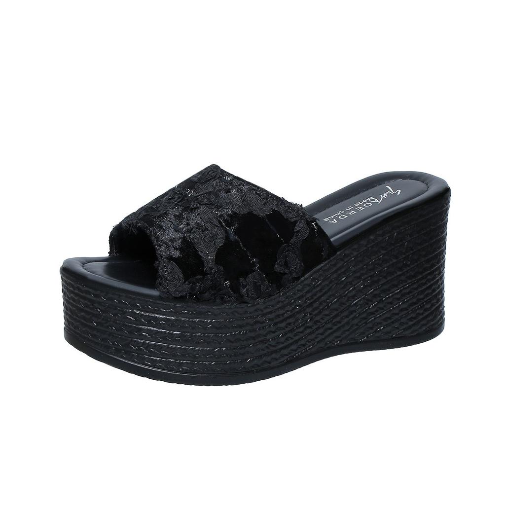 Fashion Summer 2024 Women Solid Wedges Platform Sandals  Women Outdoor Beach Casual Fashion Elegant Comfortable Slippers Slides Women