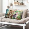 Cute Kitten Pillow Covers Watercolor Garden Double-Sided Printed Throw Pillow Cases Cheerful Pet Lover Home Decor Cushion Covers
