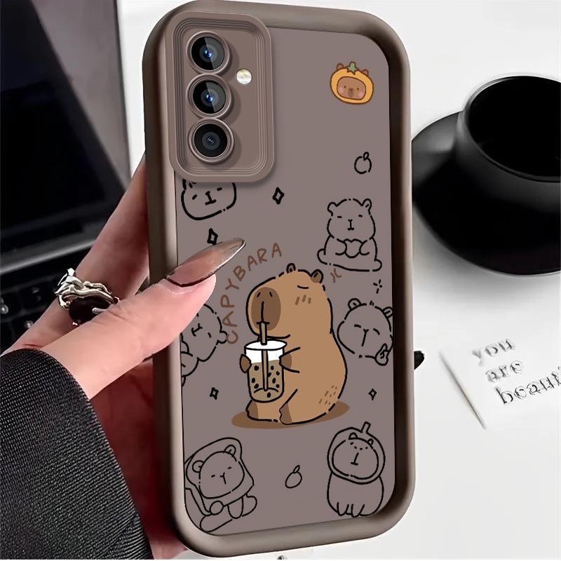 Zabawne, przytulne etui z kapibarą do spania dla Samsung Galaxy A37 A36 A35 A34 A33 A32 A26 A24 A23 A17 A16 A15 A14 A13 A12 4G 5G A07 A06 Pokrowiec