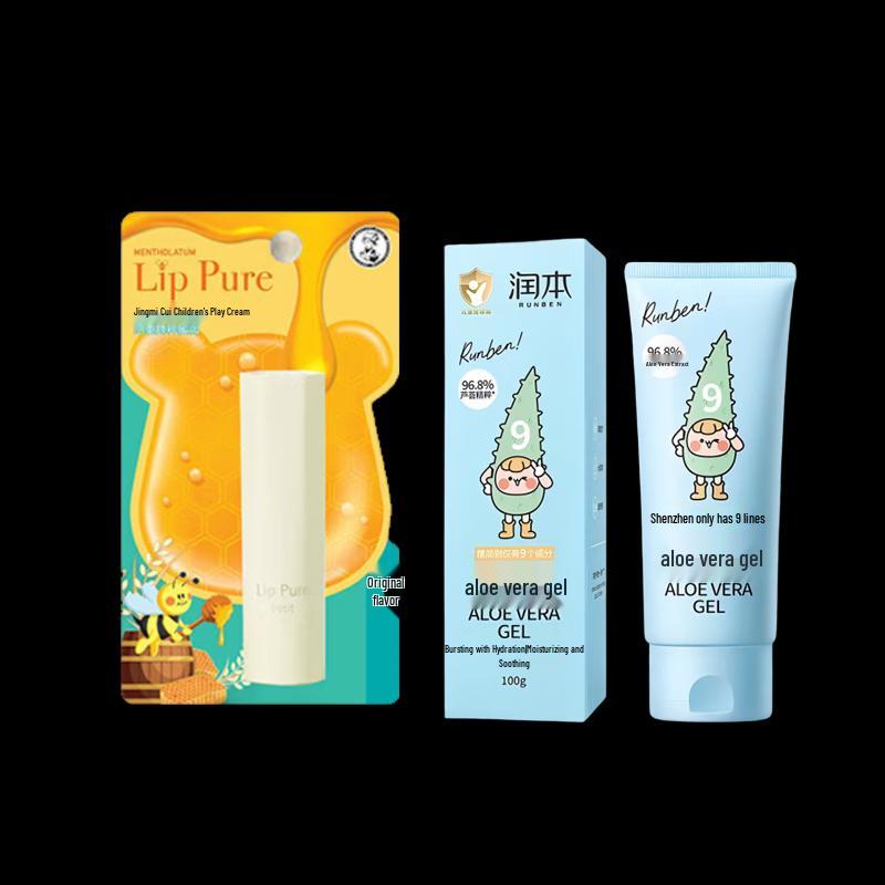 

Mentholatum Kids Honey Lip Balm & Runben Aloe Vera Gel Set