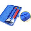 Oxford block spoon and fork case set, blue, 1 set