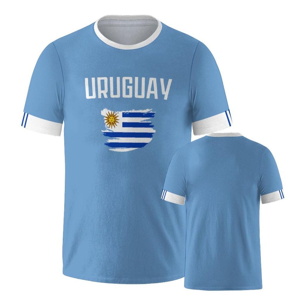 Unisex Flag Print Short Sleeve Crew Neck Casual T Shirt Comfortable Fit for Daily Wear Sports Activities
