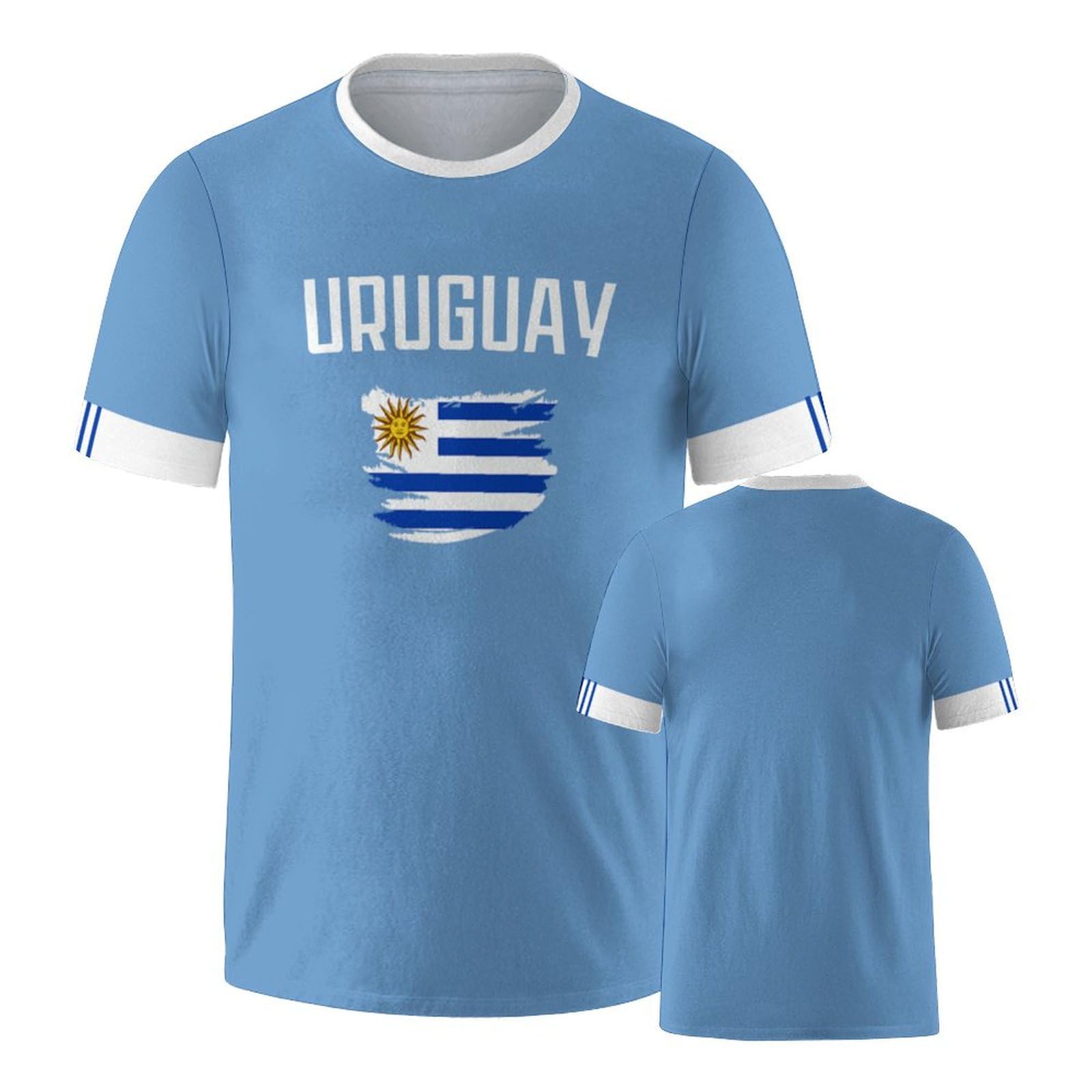 Men and Women Flag Print Short Sleeve T-Shirt, Soft Casual Tee XXXXL
