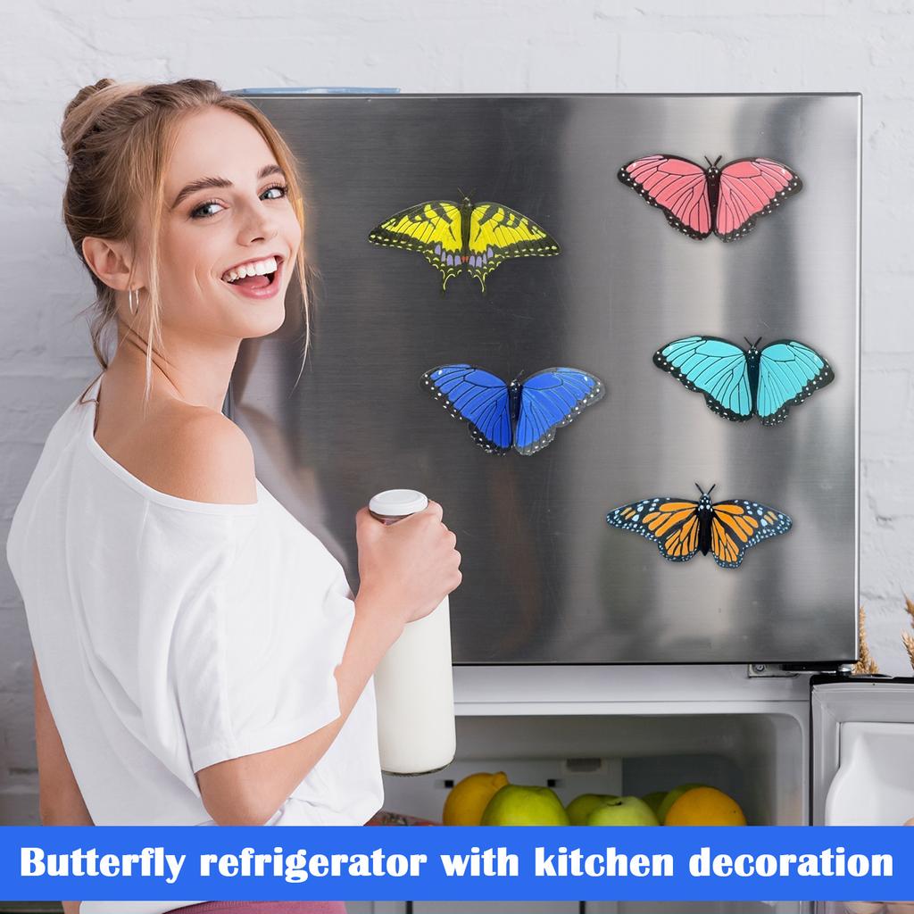 Refrigerator Butterfly Magnet - Colorful Butterfly Fridge Magnet Decoration For Kitchen Home Decoration