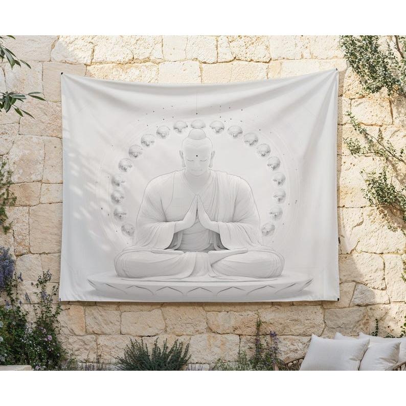 Buddha statue tapestry 75x100 чёрный