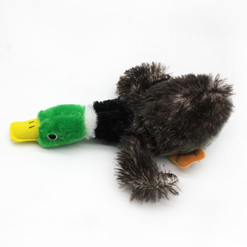 

Plush Duck Squeaky Dog Chew Toy, Interactive Stuffed Sound Toy for Small Medium Dogs, Teeth Cleaning Pet Toy 10.6-6.7 in серый