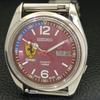 AUTOMATIC VINTAGE SEIKO JAPAN 7009A MENS FERRARI DIAL WATCH a700542-5