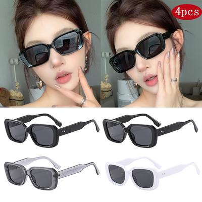 1/4pcs Fashion Small Rectangle Sunglasses Women Y2K Style Sunglasses Simple Design Goggles Men Punk Outdoor Sports Glasses