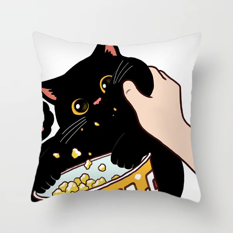 Funny Love Kiss Cute Cat Cushion Cover Cartoon Creative Naughty Cat Pillow Case Cover Home Textile Cat Pillow Covers Pillowcase
