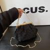 Pearl Shell Bag With Metal Chain And Beaded Details For Casual Daily Use