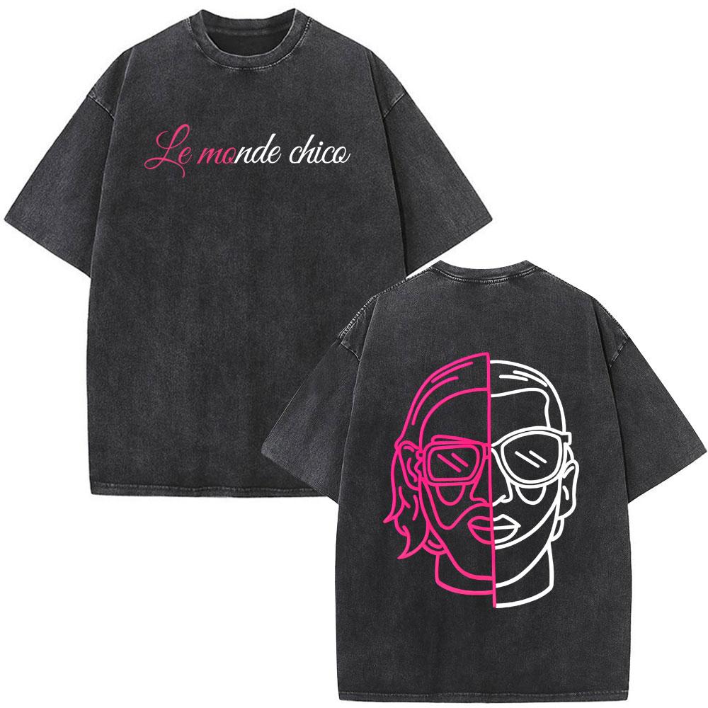 French Rapper Pnl Album Merch Graphic Tshirt Le Monde Chico Tshirt Unisex Unisex Fashion Hip Hop Oversized Vintage Washed Tshirts
