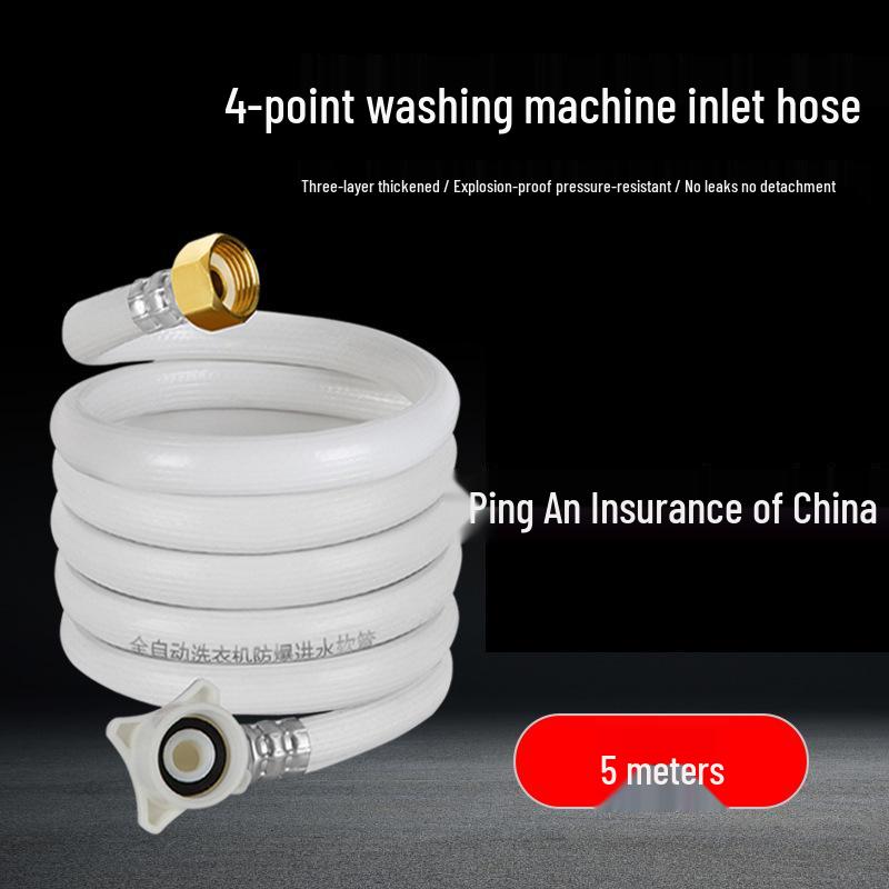 Explosion-Proof PVC Water Inlet Hose for Fully Automatic Washing Machines, 4-Point Interface