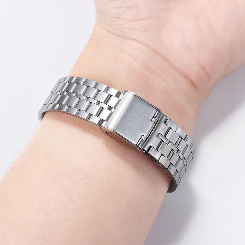 Edelstahl-Uhrenarmband für Casio SGW400 F91W F84 F105/108/A158/168 AE1200/1300 Vintage Metall-Uhrenarmband für Herren Damen Armband