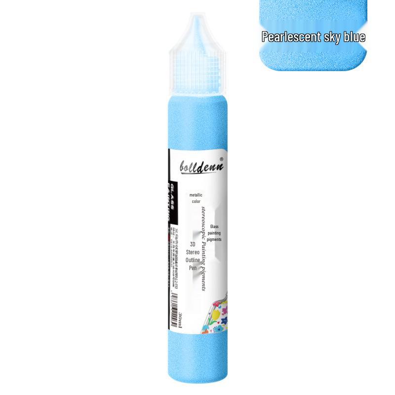 30ml Gold 3D Glass Paint Pen - Waterproof, No-Bake Acrylic for DIY.