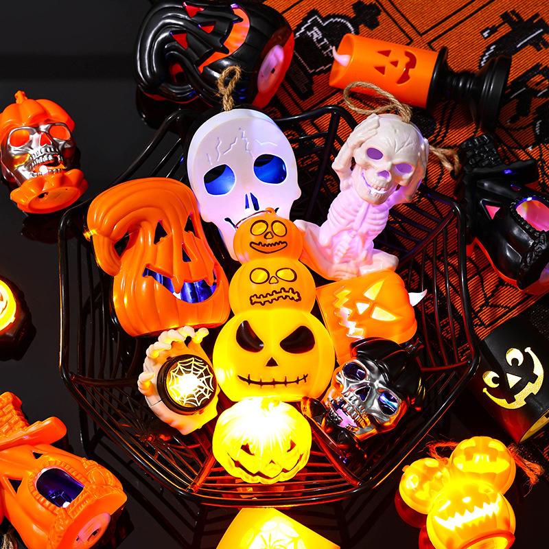 Creative Halloween Pumpkin LED Night Light Haunted House Horror Props Halloween Party Home Indoor Decoration Supplies Gifts