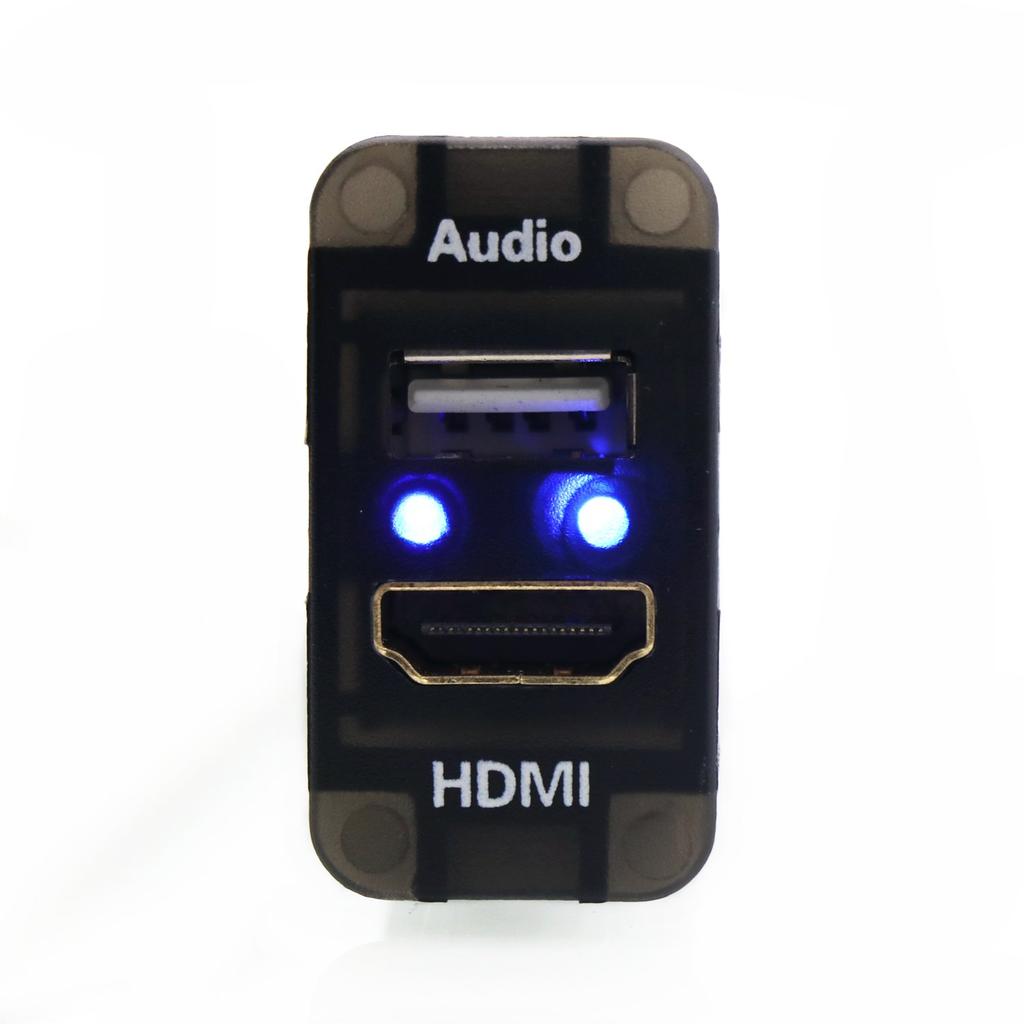 USB Input Port & HDMI Input Port Audio Parts Switch Hole Panel for Toyota Hilux VIGO and Other Vehicles