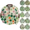Mens Christmas Sweater Zip Up Sweatshirts Vintage Knit Graphic Sweatshirt St. Patrick's Day Stand Collar Pullover