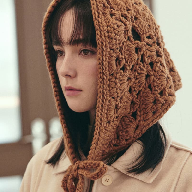 

VARZAR Crochet Lace Bandana Brown FREE