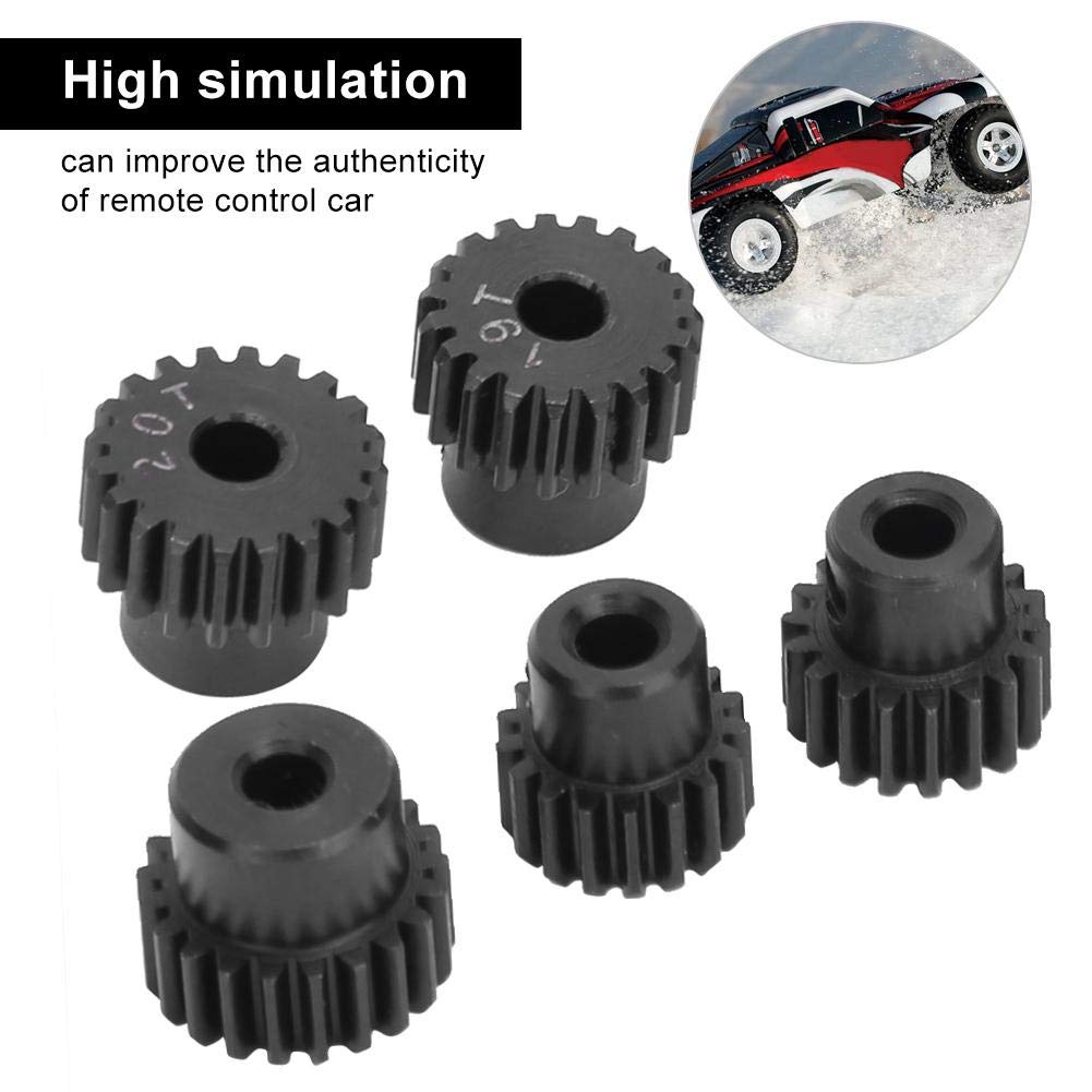 48-Pitch Metal Pinion Gear Set for ECX 2WD 110 Scale RC Hobby Cars, M3 Threads, 17T18T19T20T21T, High-Hardness Pinion Motor Gears for 110 Scale RC