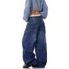 JYL Men's Bootcut Jeans Vintage Design Loose Wide-Leg Floor-Length Denim Pants