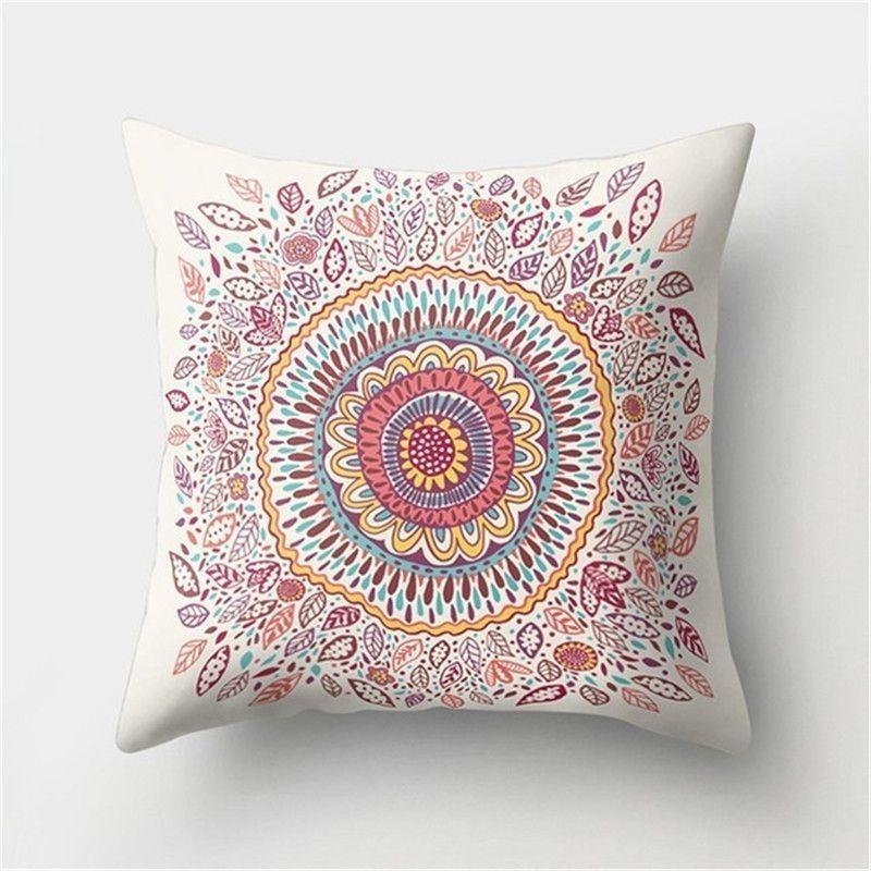 Elegant Boho Mandala Flower Square Cushion Cover For Stylish Home And Car Decoration