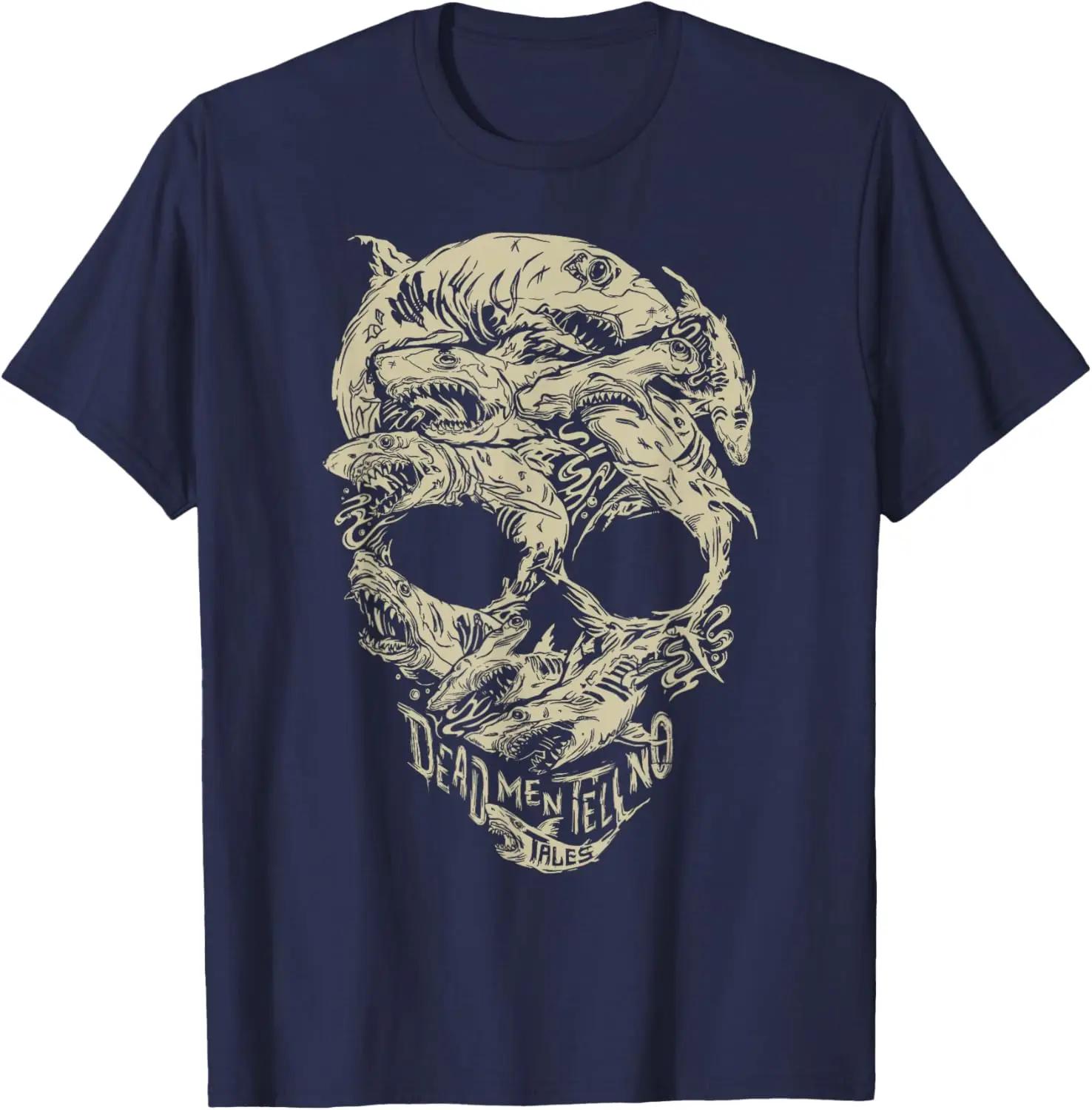 Hot Fashion Disney Pirates Shark Skull T-Shirt S-4XL Four Seasons Gift M