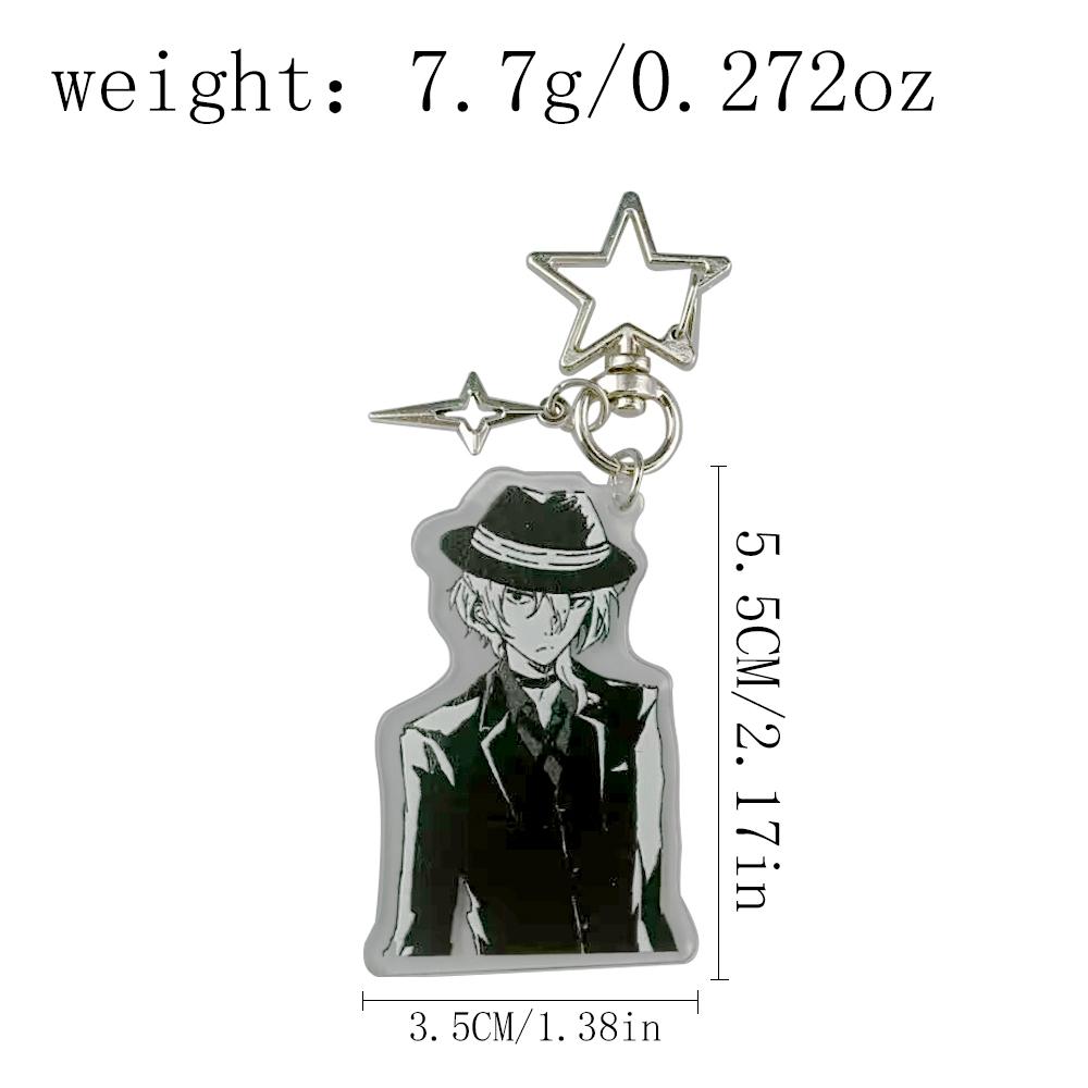 Anime BSD Dazai Osamu and Chuuay Keychain Bungou Stray Dogs Soukoku Inspiration Acrylic Keychain Backbag Keychain Pendant Gifts