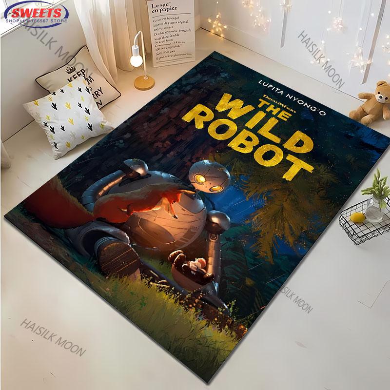 15 Sizes T The Wild R R0b0t Anime Carpet New Release Rug for Living Room Bedroom Children's Room, Durable Machine Washable Mat